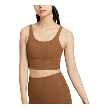 (WMNS) Nike Zenvy Rib Light-Support Padded Longline Sports Bra Asia Sizing 'Light British Tan'