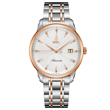 【ERNEST BOREL瑞士依波路錶】祖爾斯系列 玫瑰金-銀面鋼帶 40mm (GBR9160-212)