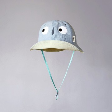 【躲帽帽-淺牛仔藍】輕薄水洗棉兒童遮陽帽