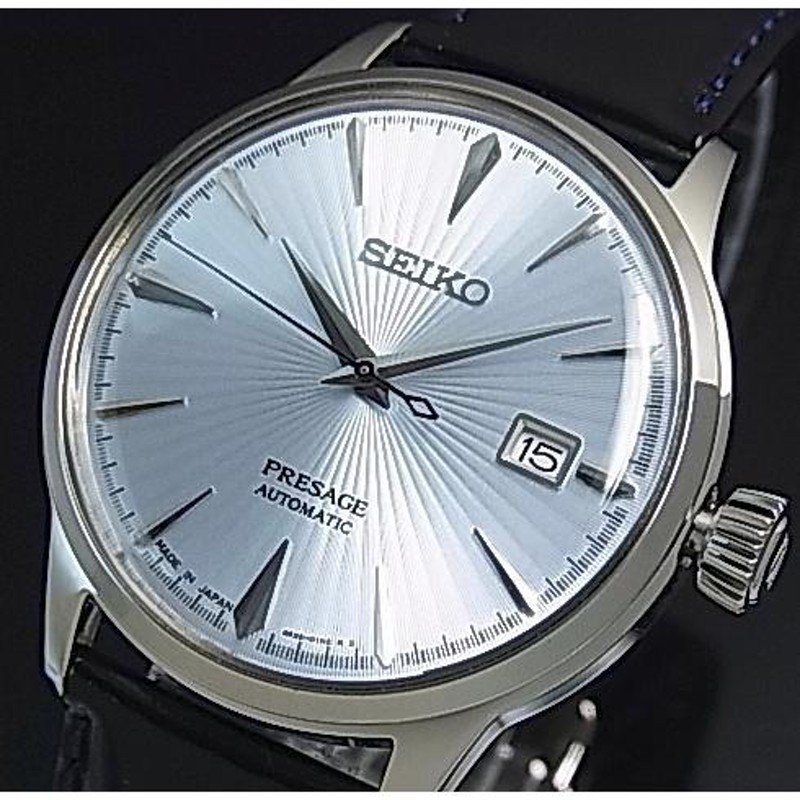 SEIKO Presage セイコー プレサージュ 自動巻 メンズ腕時計 ライトブルー文字盤 ブラックレザーベルト Made in Japan  海外モデル SRPB43J1 | LINEブランドカタログ