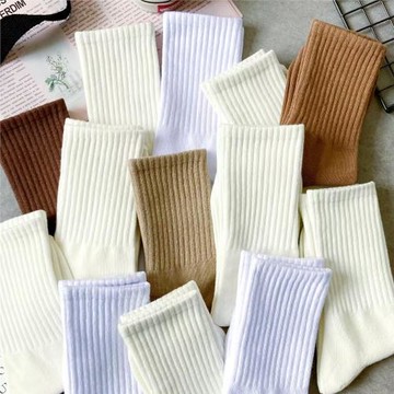 諸暨襪子女款中筒春夏款ins潮百搭純色長筒運動情侶長襪女高顏值