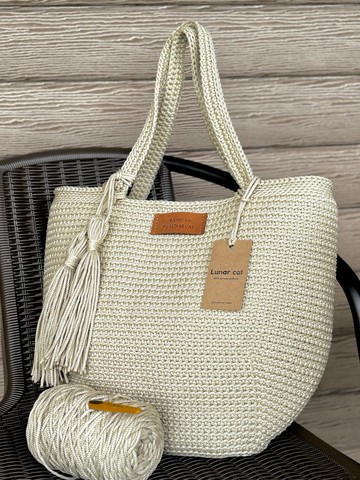 鉤針編織托特包、可重複使用鉤針包、手工鉤針編織包