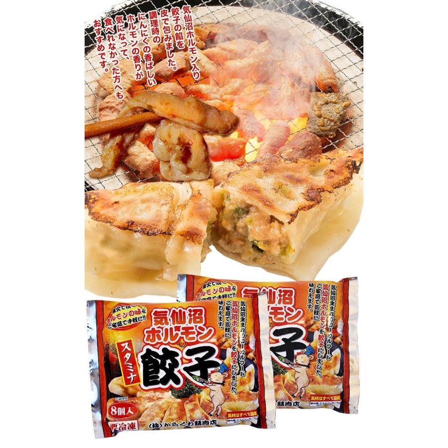 ホルモン 気仙沼ホルモン餃子 (8個×2パック) からくわ精肉店 豚ホルモン 赤 白 モツ 焼き肉 鍋 レシピ 作り方 お取り寄せ