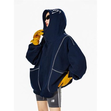 ICH MODE 美式解構衛衣外套女2026新款春季廓形寬松連帽開衫上衣