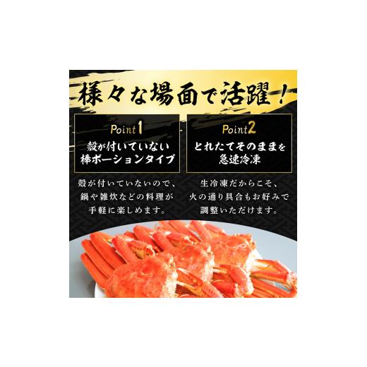 ふるさと納税 北海道 登別市 訳あり しゃぶしゃぶ用 生冷凍 紅ズワイ 棒肉ポーション 500g（殻無し）