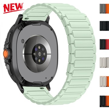 SAMSUNG 適用於三星 Galaxy Watch 8 經典手鍊的磁性矽膠錶帶 40 毫米 44 毫米運動錶帶更換