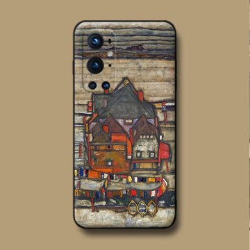 席勒彩色房子適用一加9r美術生8pro藝術8t三星S21/S20+/S9手機殼