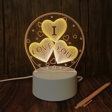 【All Splendid】氣氛夜燈 I LOVE YOU 高透度造型壓克力 LED燈底座 夜燈 床頭燈 生日禮物_廠商直送