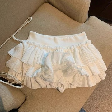 ♡ 𝑪𝒉𝒊𝒄 𝒖 ♡白色甜美蓬蓬蛋糕短裙女夏季新款小個子百搭防走光A字半身裙褲子