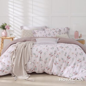 HOYACASA 加大抗菌天絲兩用被床包四件組-花隱時光