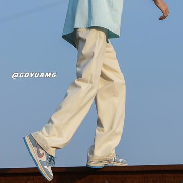 日系cityboy褲子男春秋潮流簡約直筒褲薄款寬松闊腿褲男士休閑褲