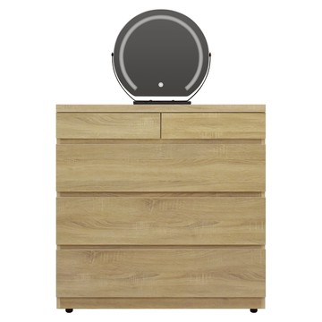 IHouse-品田 智能收納斗櫃化妝台90X45X92 (免組裝MIT木心板)古橡