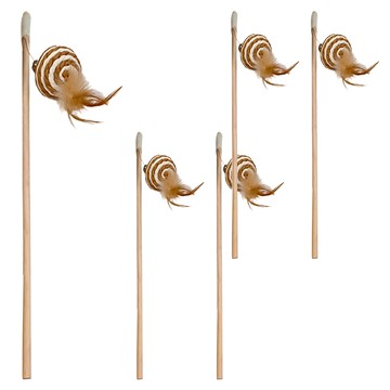 寵物夢工廠 實木鈴鐺逗貓棒  顏色隨機  5個