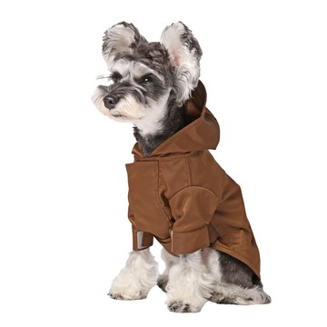 PEHOM 可調節式防潑水魔鬼氈雨衣XXL 寵物雨衣  巧克力  1入