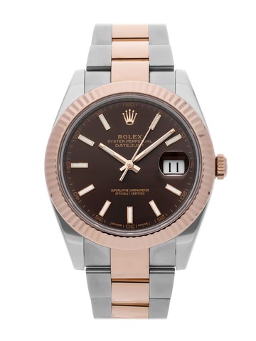 Rolex - 2016 pre-owned Datejust 41mm - unisex - stainless steel/18kt Rose Gold - One Size - BROWN