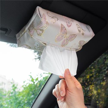 車載紙巾盒汽車遮陽板紙抽盒車內懸掛式紙巾包抽紙盒車用收納掛袋