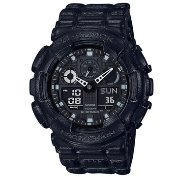 送禮首選★CASIO G-SHOCK/運動數位雙顯皮革造型腕錶/GA-100BT-1A  附提袋【全館滿額折價★APP下單點數4倍送】線上購買享_實體門市同步服務