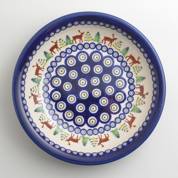 波蘭陶 歡樂聖誕系列 圓形深餐盤 22cm 波蘭手工製
