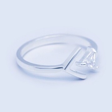 925純銀戒指鑲鑽開口戒-韓版時尚個性三角形情人節生日禮物女飾品73dt717【獨家進口】【米蘭精品】