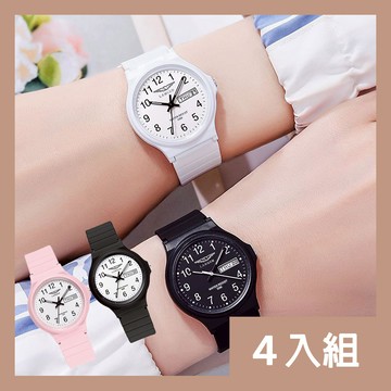 【CS22】夜光功能日期學習手錶4色款 -4入