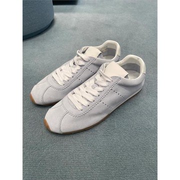 真皮復古平底運動鞋2025春季單鞋學院系帶休閑鞋純色德訓阿甘鞋女