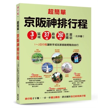 超簡單！京阪神排行程：3大區域×37條路線×260+食購遊宿一次串聯！1-2日行