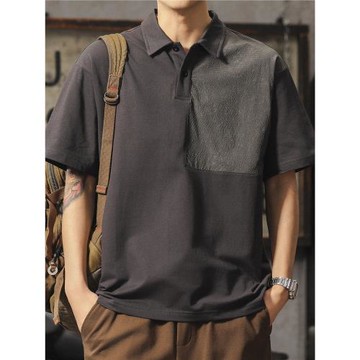 美式復古polo衫男2025新款簡約休閑翻領男生短袖t恤潮牌半袖體恤