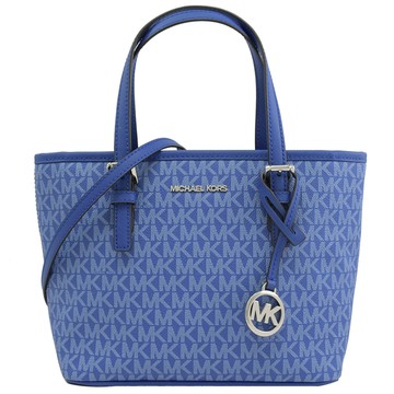 MICHAEL KORS JET SET TRAVEL 印花手提兩用包.電藍