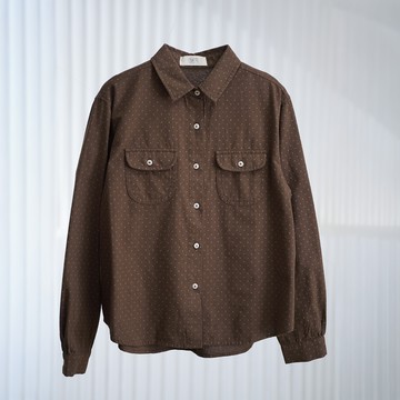 日系翻領雙口袋波點襯衫972402