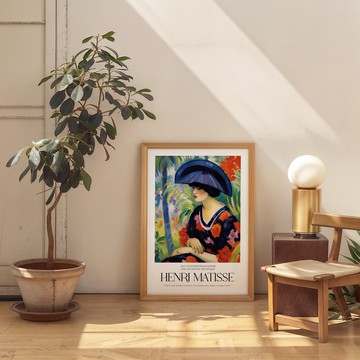 午後綠影與藍帽女 / 馬諦斯風格 掛畫 畫芯 海報 無框畫 裝飾畫