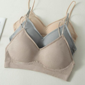 7632 人再度入手🎈美背女夏季加厚小胸抹胸防走光吊帶帶胸墊u型文胸背心細肩帶內衣8FR2