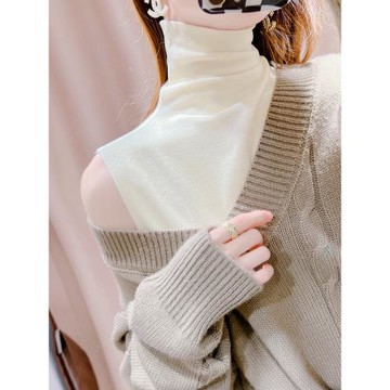 高領假領子女百搭秋冬配毛衣內搭德絨無袖吊帶背心外搭單獨假衣領