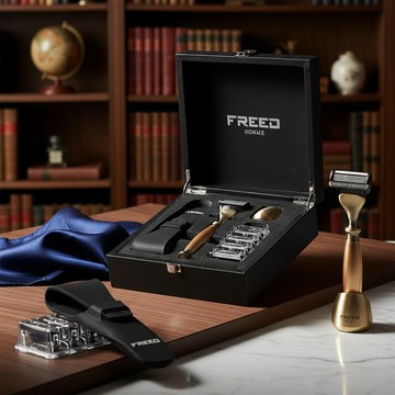 【FREED】古銅系列尊爵四件組五刀式刮鬍刀禮盒 - 阿波羅