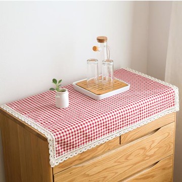 棉麻布藝小桌布床頭柜蓋布茶幾布罩電腦電視防塵布冰箱空調遮塵布