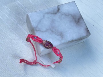 *201243 Macrame 南美蠟線 琉璃珠 手鍊