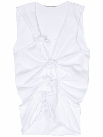 Gauchère - gathered-detail cotton tank top - women - Cotton - S - White
