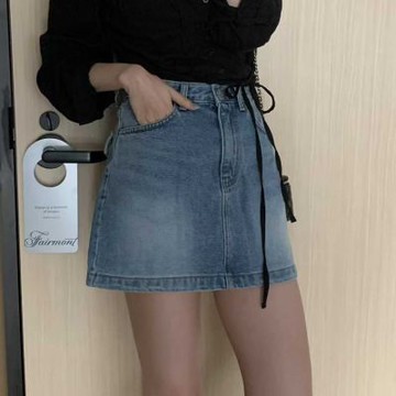 正韓短裙 牛仔迷你短裙WHN1036-創翊韓都