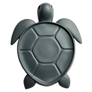 QUALy 拯救海龜 杯墊  11*13.5*1.9cm  深灰  1個