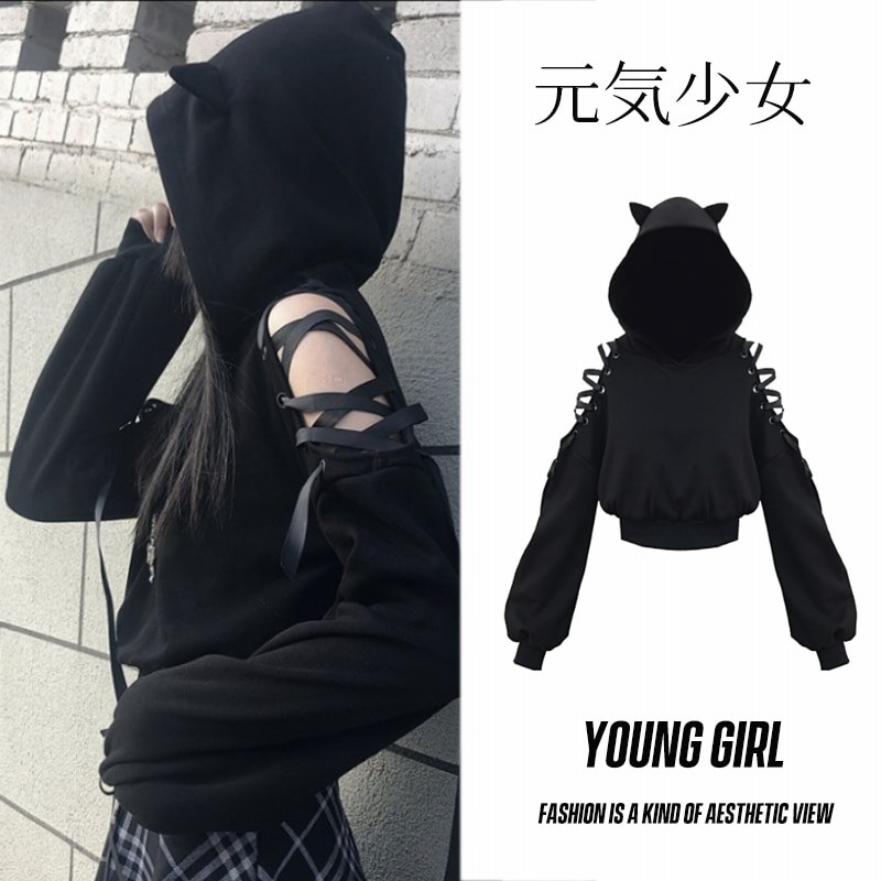 トレーナー トップス パーカー ストリート系 猫耳 韓3425 通販 Lineポイント最大1 0 Get Lineショッピング