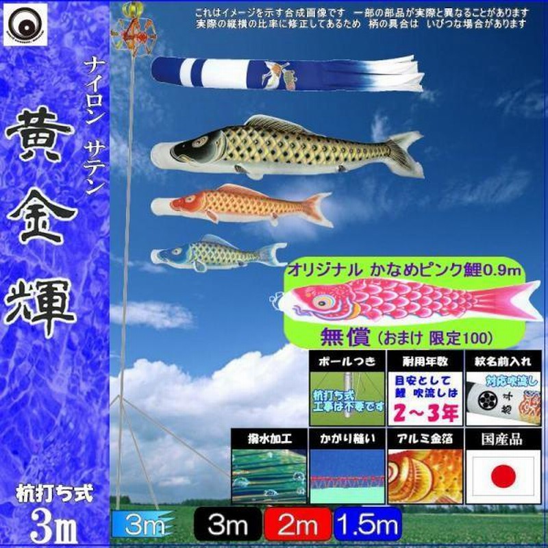 新作送料無料 鯉のぼり 単品 バラ 在庫処分 アウトレット 特価 ナイロン地 緑鯉 0.8m 145311187 