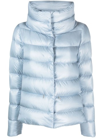 Herno - funnel-neck padded jacket - women - Polyamide/Cotton/Polyester/Polyamide/Feather Down - 38 - Blue