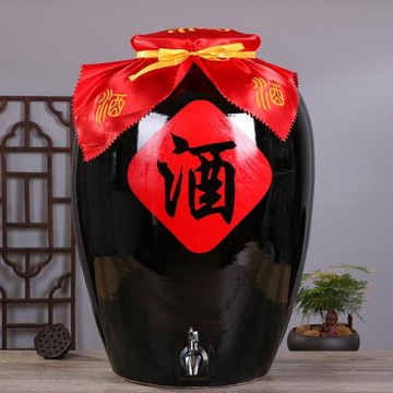 景德鎮陶瓷酒壇子10斤50斤100斤200斤裝白酒缸家用黑壇紅酒瓶酒榕
