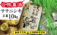 《令和５年度産》武田家のお米 ササニシキ（玄米）10kg＜合鴨農法＞   米 ５キロ ２袋 アイガモ