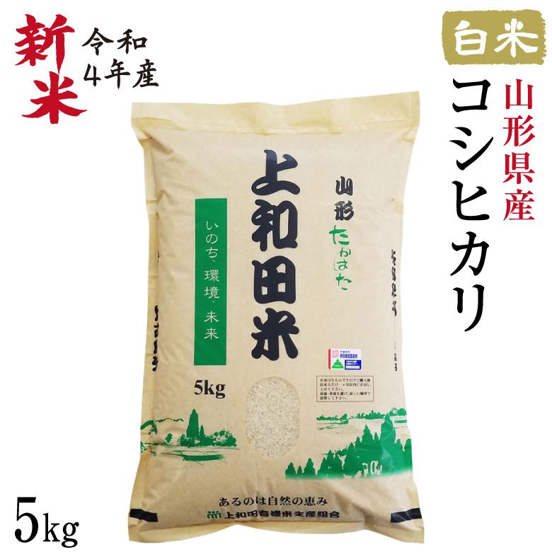 米 新米 コシヒカリ 5kg 減農薬 山形県産 お米 白米 令和5年産 特A米 特別栽培米 上和田米