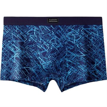 男士冰絲四角平腳內褲薄夏當季中腰885印花錦綸休閑游泳速干絲滑