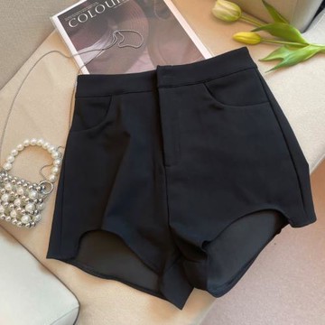 廣州十三行高貨爆款~顯腿長 黑色緊身高腰休閑短褲子女百搭顯瘦潮