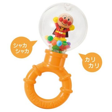 大賀屋 麵包超人 手搖鈴 橘 安全 有聲 音樂 嬰兒 玩具 嬰兒玩具 搖鈴 日貨 正版 授權 T00110213