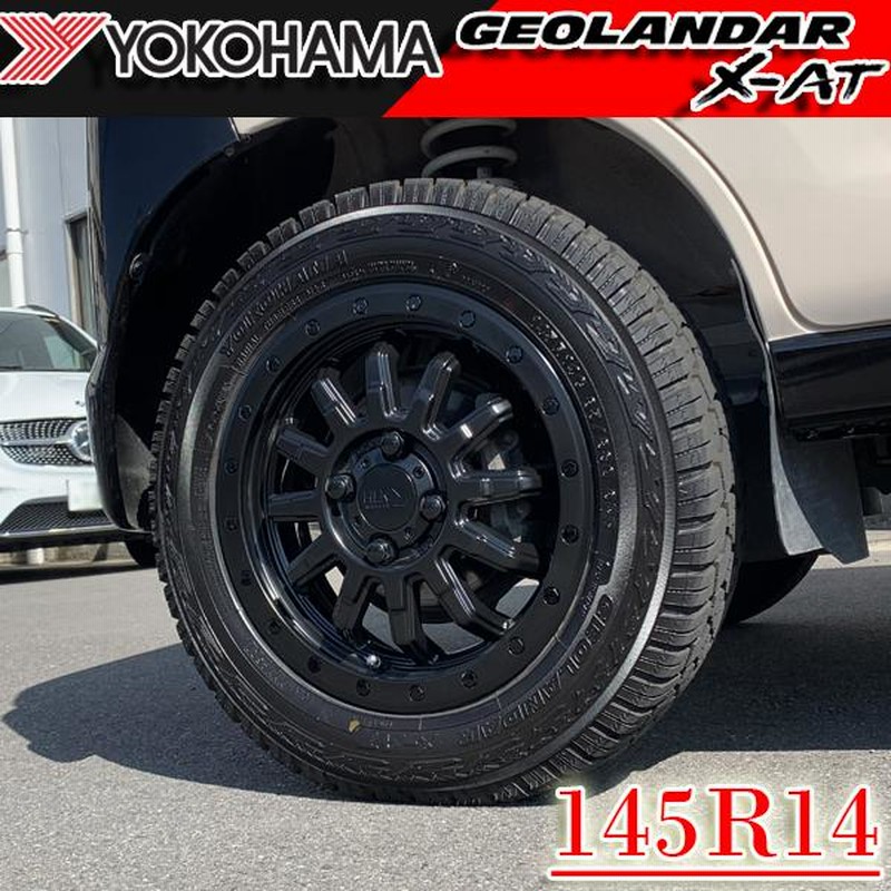 新品 N-BOX JF1/2 N-VAN JJ1/2 新品 14インチ タイヤホイールセット YOKOHAMA GEOLANDAR X-AT G016  145R14 C 4本セット | LINEショッピング