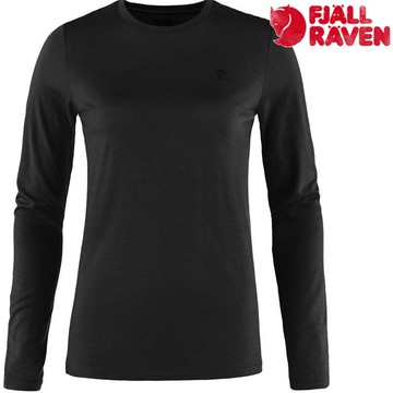 Fjallraven 北極狐 Abisko Wool 女款 長袖羊毛排汗衣/美麗諾羊毛 84102 550 黑