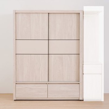 MUNA家居 萊米克5X6.6尺推門衣櫥/共兩色  151.5X60X199cm